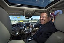 Bill Shuster in the self-driving SRX.
