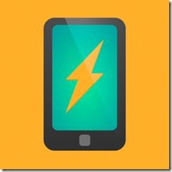 Smartphone with lightning icon