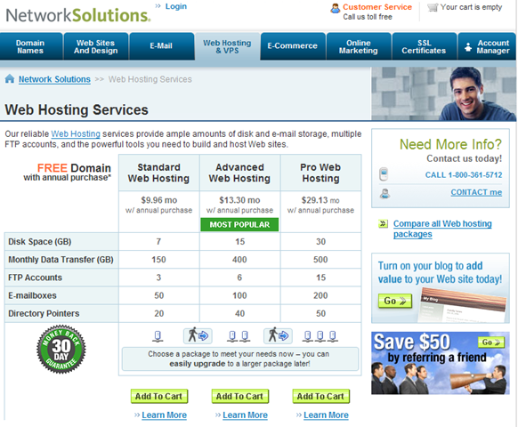 Network Solutions web hosting