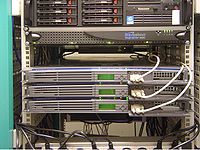 An example of "rack mounted" servers.