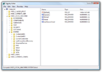 The Registry Editor in Windows Vista