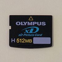 xD flash memory card, type H, 512M, Olympus.