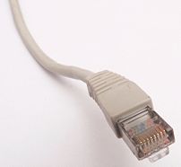 A standard RJ45 Ethernet connector.