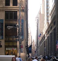 View of Wall Street, Manhattan.