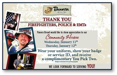 Thanks to Panera Bread Pittsburgh for appreciating First Responders
