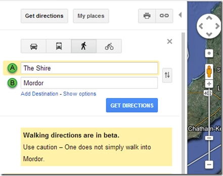 Google knows that you don't just walk into Mordor