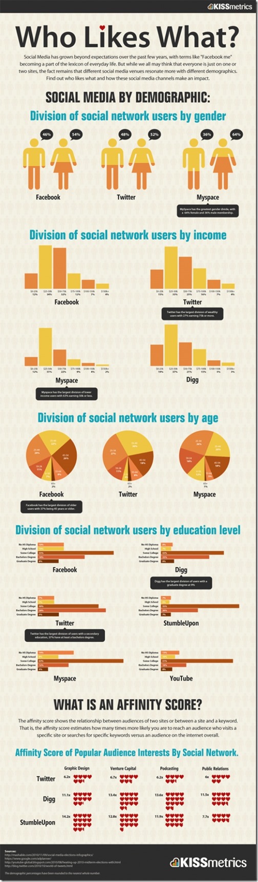Who likes what?  Social Media By Demographic
