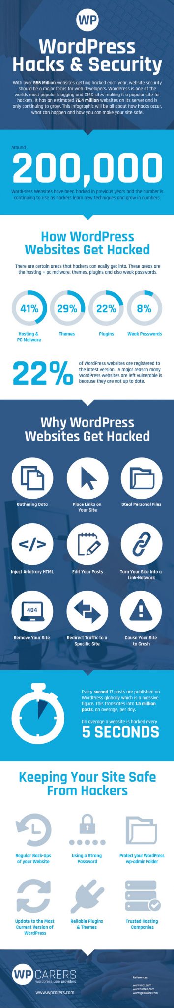 WordPress Hacks and Security (Infographic)