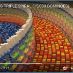 This Amazing Triple Spiral Domino Topple is totally satisfying (15,000 dominoes)