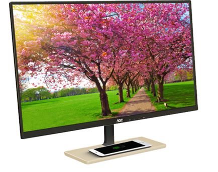 AOC Announces New 27-inch PLS Monitor with Qi Wireless Charging Base